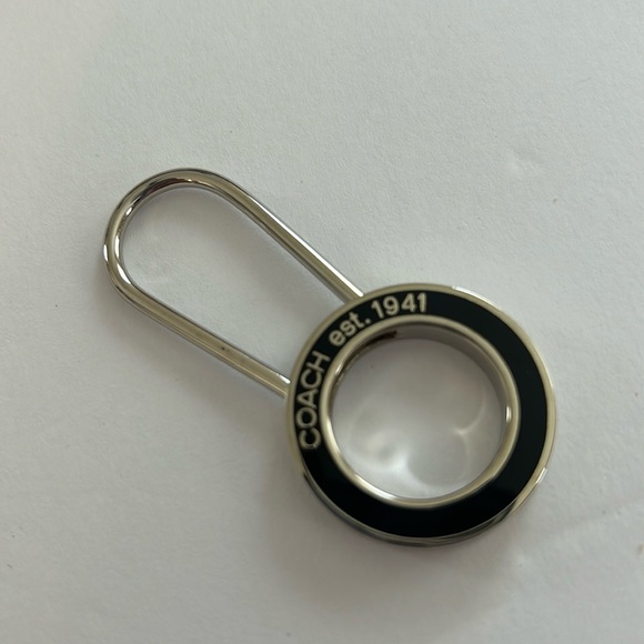 Coach Accessories - NWOT COACH Vintage Black Enamel Pinch
Lock Locket Keychain FOB Purse Charm